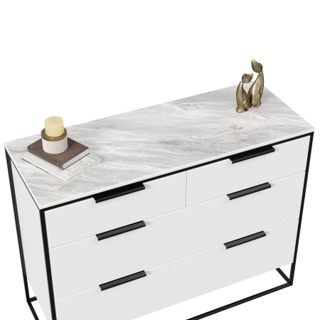 Норд Комод 1190 с 4 ящиками (Белый/Статуарио)