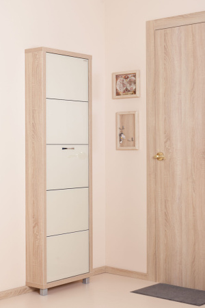 Обувница Люкс стекло белое Шкафы 5-ти секционные