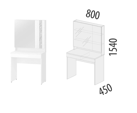 Туалетный столик (лев/прав) Николь 901.30