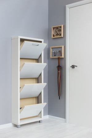 Обувница Люкс стекло белое Шкафы 4-х секционные Обувница Люкс стекло белое Шкафы 4-х секционные