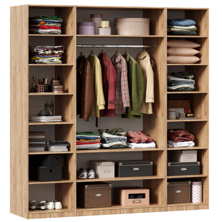 Норд Шкаф четырехстворчатый с зеркалами (Дуб Золотой)