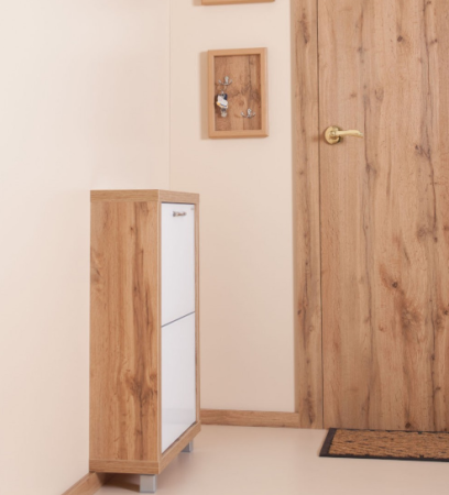 Шкаф 2-х секционный Люкс стекло белое