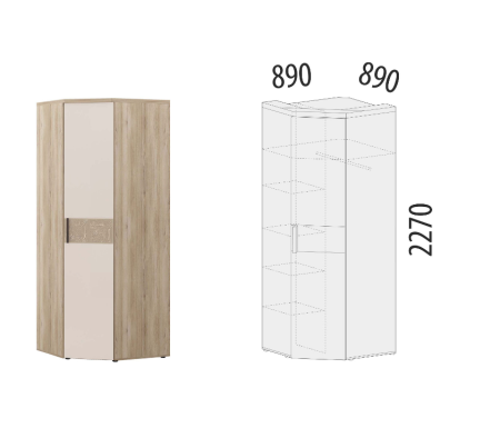 Шкаф угловой  900.08