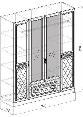 Шкаф 4х(Флоренция )