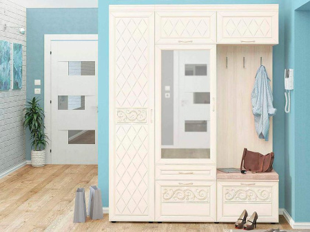 Набор мебели для прихожей Тиффани 3 (ширина 165 см) Набор мебели для прихожей Тиффани 3 (ширина 165 см)