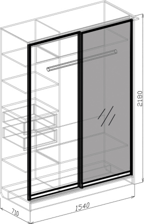 № 10 Шкаф 2х купе (зеркало+дверь)