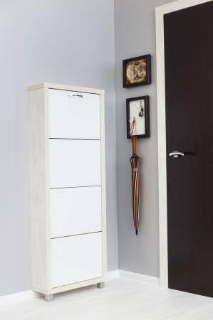 Обувница Люкс стекло белое Шкафы 4-х секционные Обувница Люкс стекло белое Шкафы 4-х секционные