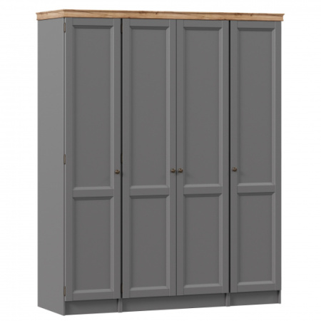 Амели Шкаф четырехстворчатый с карнизом (Оникс Серый) Амели Шкаф четырехстворчатый с карнизом (Оникс Серый)