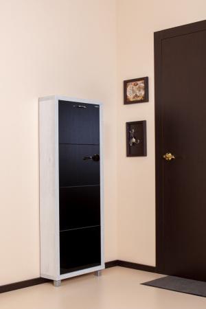 Обувница Люкс стекло черное Шкафы 4-х секционные