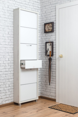 Обувница Люкс стекло белое Шкафы 5-ти секционные Плюс