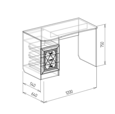 ФЛОРЕНЦИЯ Стол компьютерный рельеф пастель
