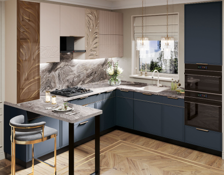 Кухонный гарнитур угловой с витриной Флоренция 108 238