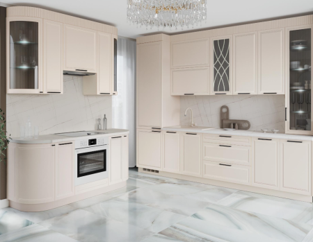 Кухонный гарнитур угловой с витриной Неаполь 109 204