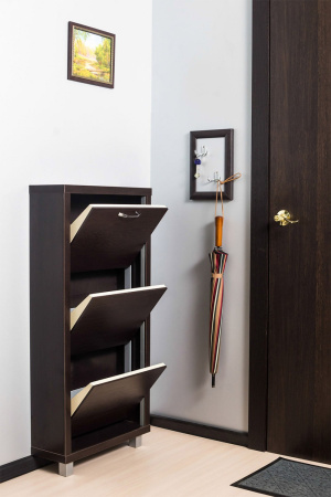 Обувница Люкс стекло капучино Шкафы 3-х секционные