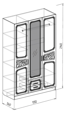 Шкаф 3х (Тиффани)