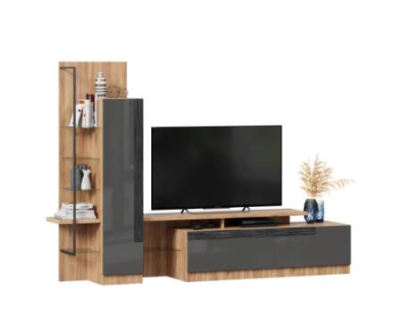 Кёльн Тумба под ТВ (Дуб Золотой/Белый)