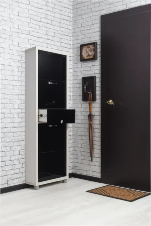 Обувница Люкс стекло черное Шкафы 4-х секционные Плюс