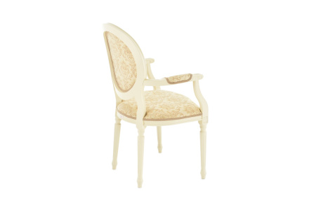 Стул из массива Медальон с подлокотниками с мягкой спинкой и сиденьем 