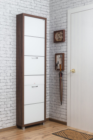 Обувница Люкс стекло белое Шкафы 5-ти секционные Плюс