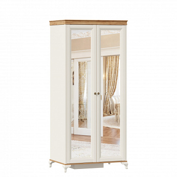 Вилладжио Шкаф двухстворчатый с зеркалами (Алебастр/Дуб Золотой) Вилладжио Шкаф двухстворчатый с зеркалами (Алебастр/Дуб Золотой)