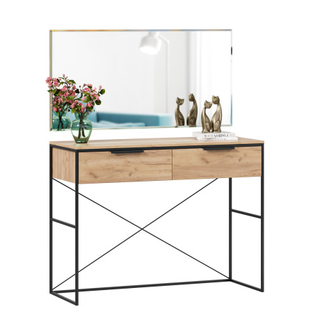 Норд Стол туалетный с зеркалом (Дуб Золотой)