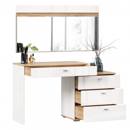 Фиджи Стол туалетный комбинированный с зеркалом 1200 (Дуб Золотой/Белый) Фиджи Стол туалетный комбинированный с зеркалом 1200 (Дуб Золотой/Белый)