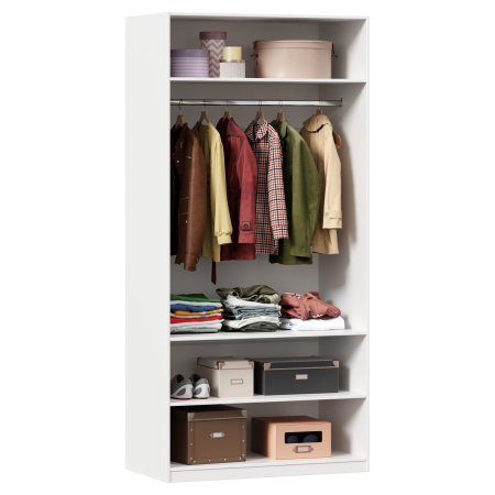 Норд Шкаф двухстворчатый с зеркалами (Белый)