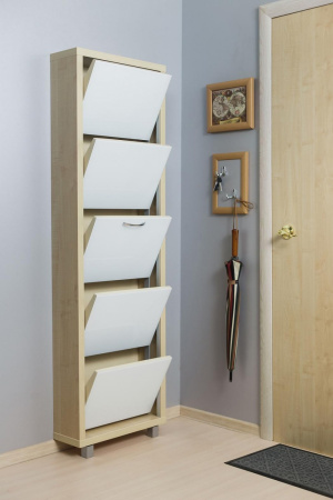 Обувница Люкс стекло белое Шкафы 5-ти секционные