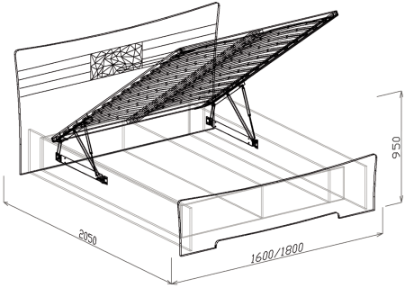 Кровать №1 подьемная 1.6(Роберта ) Кровать №1 подьемная 1.6(Роберта )