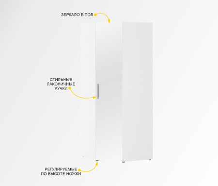 Шкаф угловой с зеркалом (лев/прав) Николь 901.09
