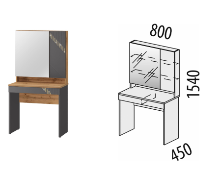 Туалетный столик (лев/прав) Монако 902.30