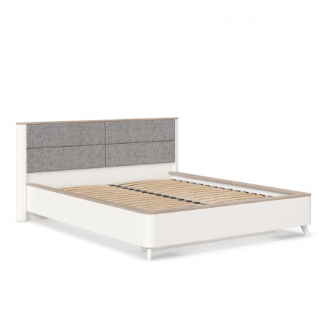 Стефания Кровать двуспальная 1600 мягкая с ортопедическим основанием (Дуб Маувелла PR/Белый)