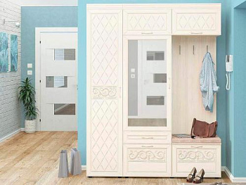 Набор мебели для прихожей Тиффани 3 (ширина 165 см) Набор мебели для прихожей Тиффани 3 (ширина 165 см)