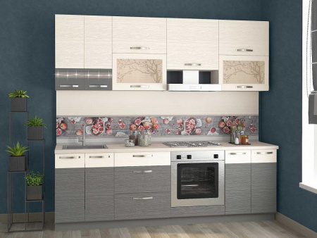 Кухонный гарнитур Графит 26 (ширина 240 см)  Кухонный гарнитур Графит 26 (ширина 240 см)