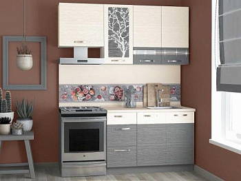 Кухонный гарнитур Графит 15 (ширина 180 см)  Кухонный гарнитур Графит 15 (ширина 180 см)