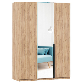 Норд Шкаф трехстворчатый с зеркалом (Дуб Золотой) Норд Шкаф трехстворчатый с зеркалом (Дуб Золотой)