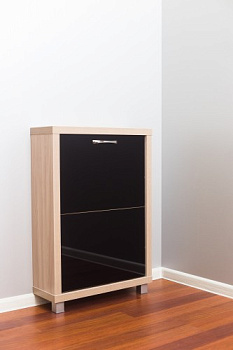 Обувница Люкс стекло черное Шкафы 2-х секционные Обувница Люкс стекло черное Шкафы 2-х секционные