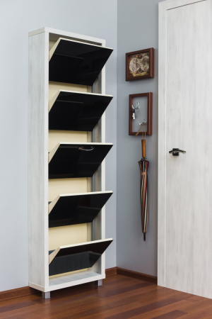 Обувница Люкс стекло черное Шкафы 5-ти секционные