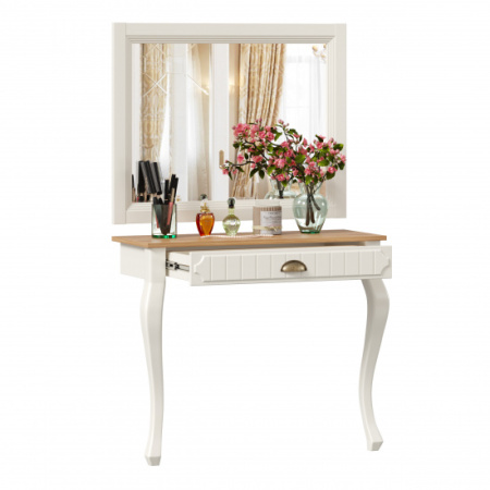 Вилладжио Стол туалетный с зеркалом (Алебастр/Дуб золотой) Вилладжио Стол туалетный с зеркалом (Алебастр/Дуб золотой)