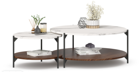 Вилена Комплект журнальных столов (Орех/Монте Белый)