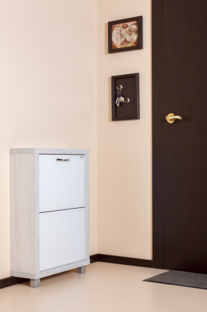 Обувница Люкс стекло белое Шкафы 2-х секционные