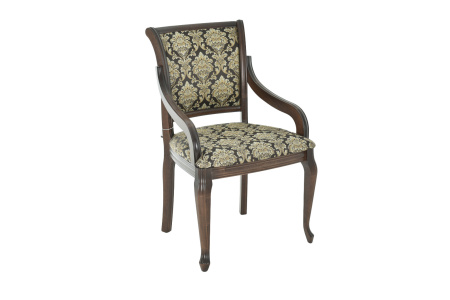 Стул из массива с подлокотниками Катарина МС с мягкой спинкой и сиденьем 