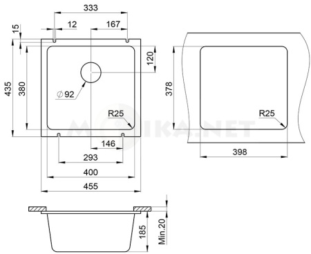 Кухонная мойка GRANULA GR-3801