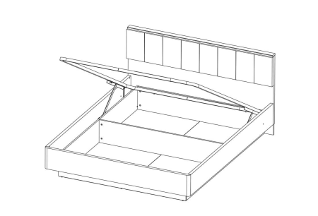 КРОВАТЬ 160 М С ПОДЪЕМНИКОМ/Кожа