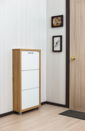 Обувница Люкс стекло белое Шкафы 3-х секционные