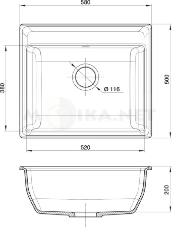 Кухонная мойка GRANFEST GF-V-580