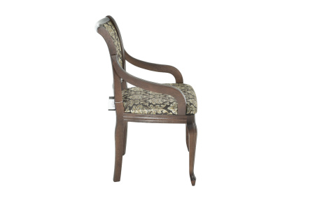 Стул из массива с подлокотниками Катарина МС с мягкой спинкой и сиденьем 