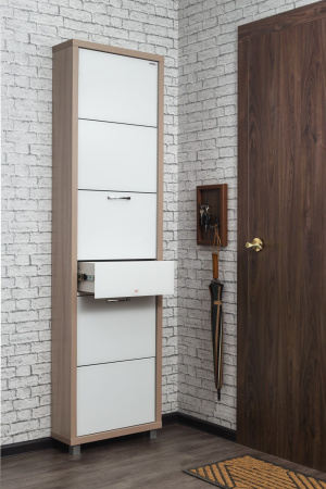 Обувница Люкс стекло белое Шкафы 5-ти секционные Плюс