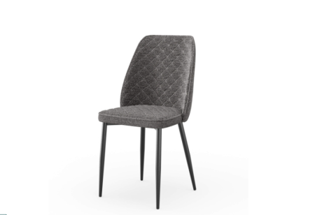 Леон Стул мягкий с основанием, опора металл (Темно-серый, ткань Beatto Plan-1 1079)