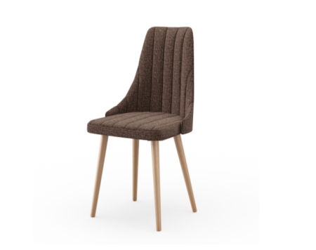 Стелла Стул мягкий с основанием, опора дерево (Серый, ткань Bingo 25)